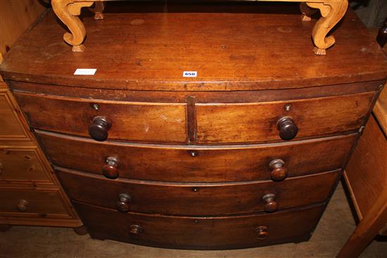 Victorian mahogany bow front chest of drawers